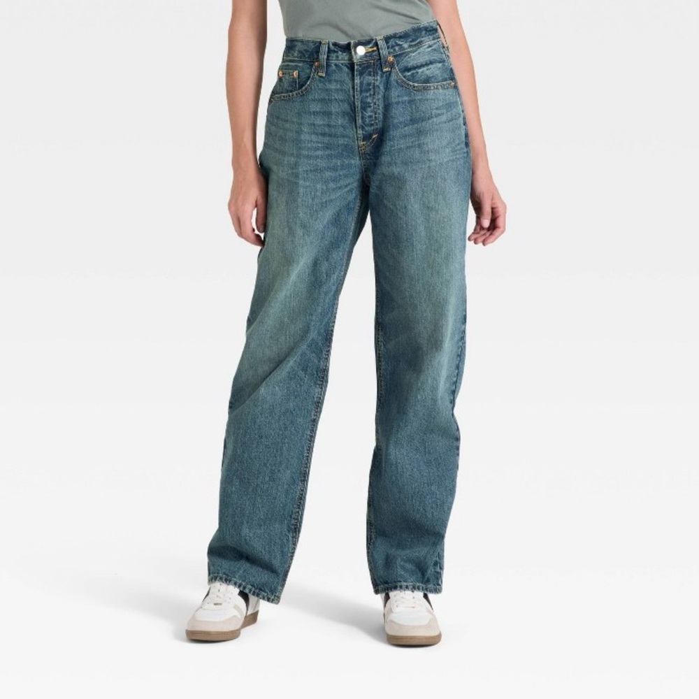 Women’s Mid-Rise 90’s Baggy Relaxed Fit Jeans - Blue
